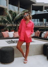 Infinity Cotton Pocketed Shorts - Fuchsia